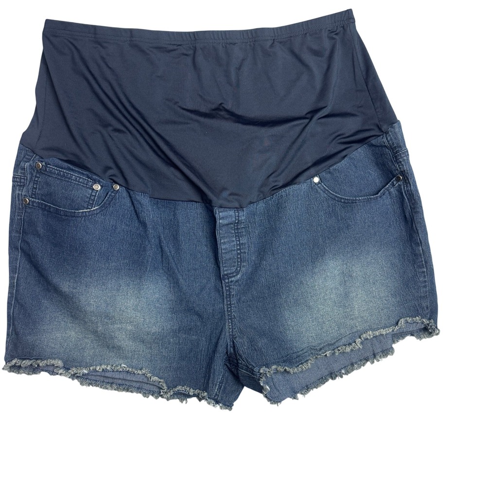 Oh! Mamma Navy Maternity Denim Shorts